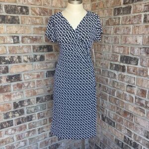 Josephine Chaus Polka Dots Black/White Wrap Dress